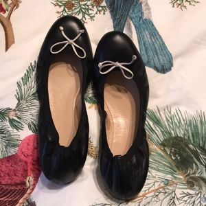 J. Crew Black Leather Flats